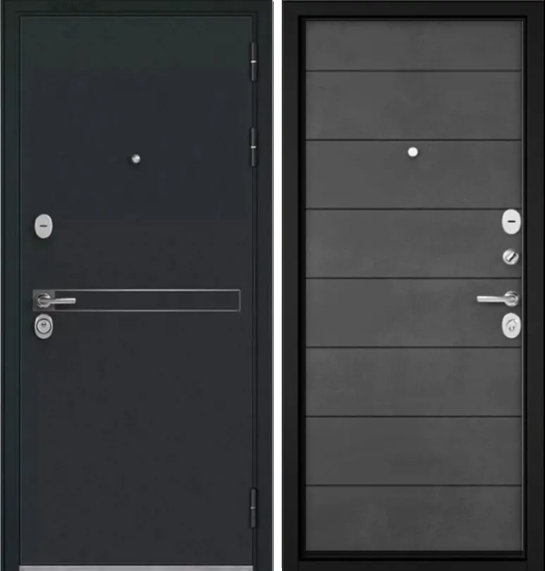 Фото Дверь Бульдорс TRUST - MASS -  Р/Р  Черный муар металик D-4 КАЛЕ DIS006943